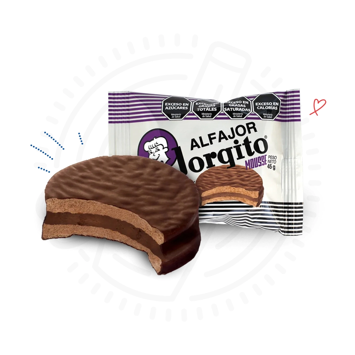 ALFAJOR JORGITO MOUSSE X45GR