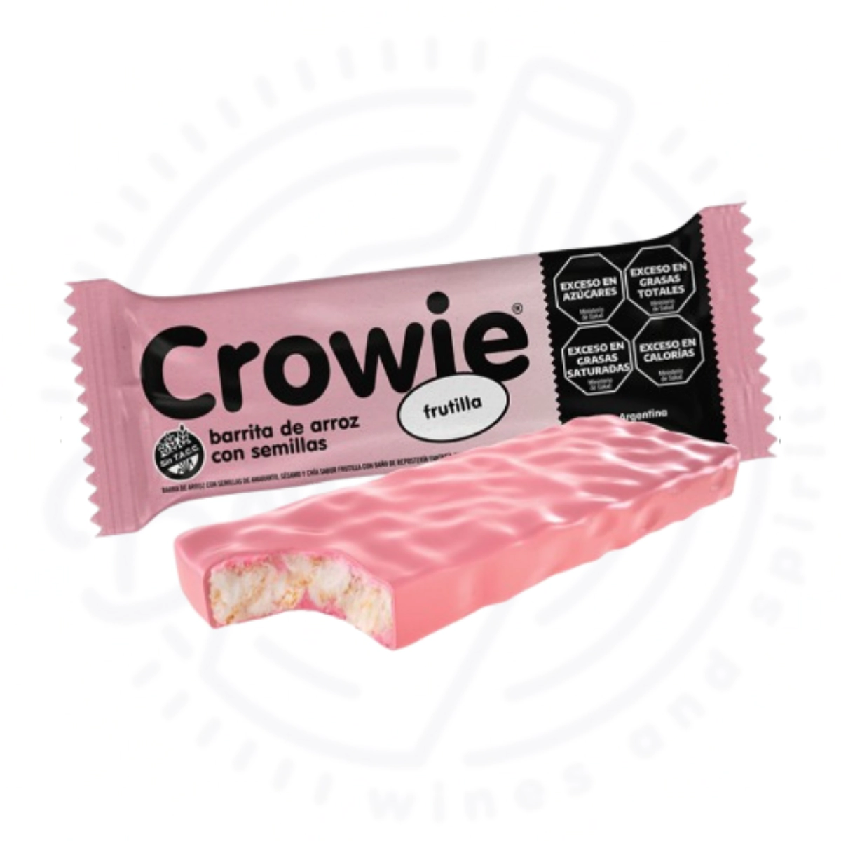BARRA DE ARROZ CROWIE FRUTILLA 12 GR DISPLAY X 12 UNID