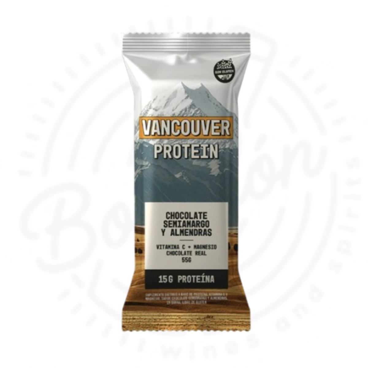 BARRA PROTEICA VANCOUVER CHOCOLATE SEMI AMARGO Y ALMENDRAS X 10