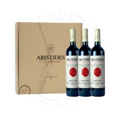 ESTUCHE ARISTIDES CONFIDENCIAL MALBEC 3 AÑADAS (2005,2008,2011) X750CC