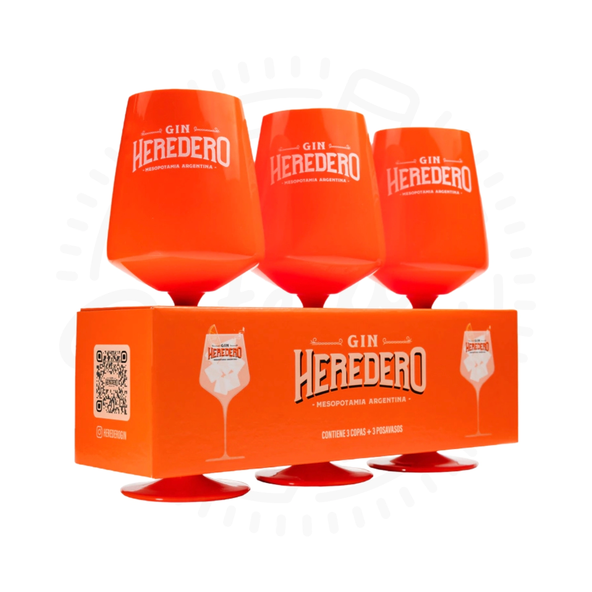 ESTUCHE COPAS GIN HEREDERO X3 ACRILICO