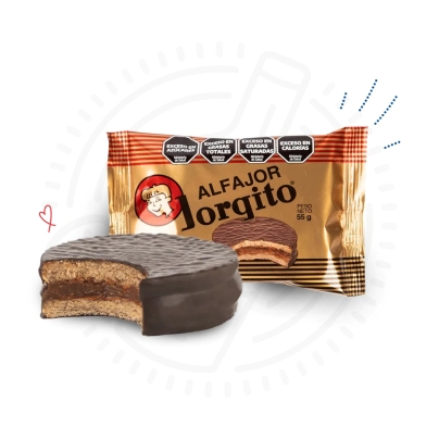 ALFAJOR JORGITO CHOCOLATE NEGRO X24U X55GR