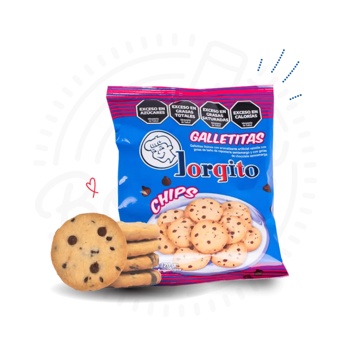 GALLETAS DULCES CON CHIPS DE CHOCOLATE X120GR