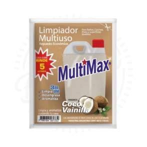 MULTIMAX LIMPIADOR MULTIUSO COCO VAINILLA RINDE 5L X15U