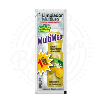 MULTIMAX LIMPIADOR MULTIUSO CITRICO LIMON RINDE 1L X50U