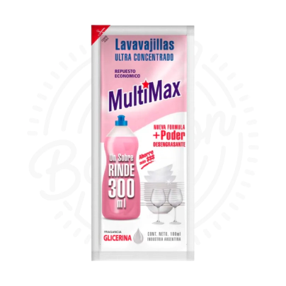 MULTIMAX LAVAVAJILLAS GLICERINA X100ML RINDE 300 ML X36U